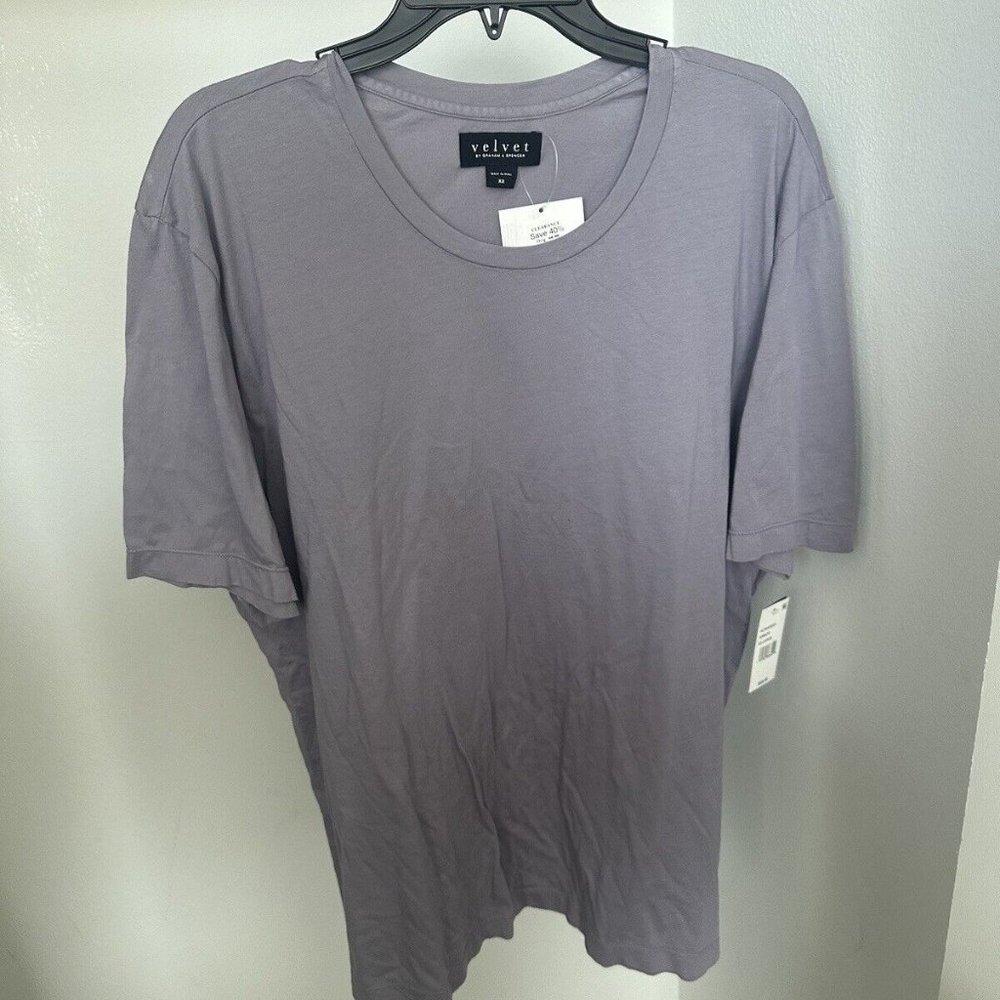 VELVET INC mens T shirt XX large HOWARD01 S/S CREW TO Gray short sleeve